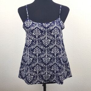 Interi Flowy Printed Spaghetti Strap Tank Top with Open Back Women Size Small